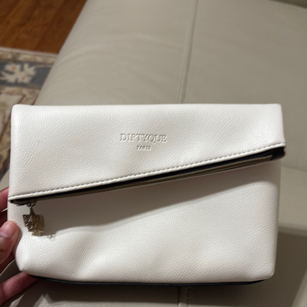 Diptyque White Cosmetic Bag Sleek Minimalist Design